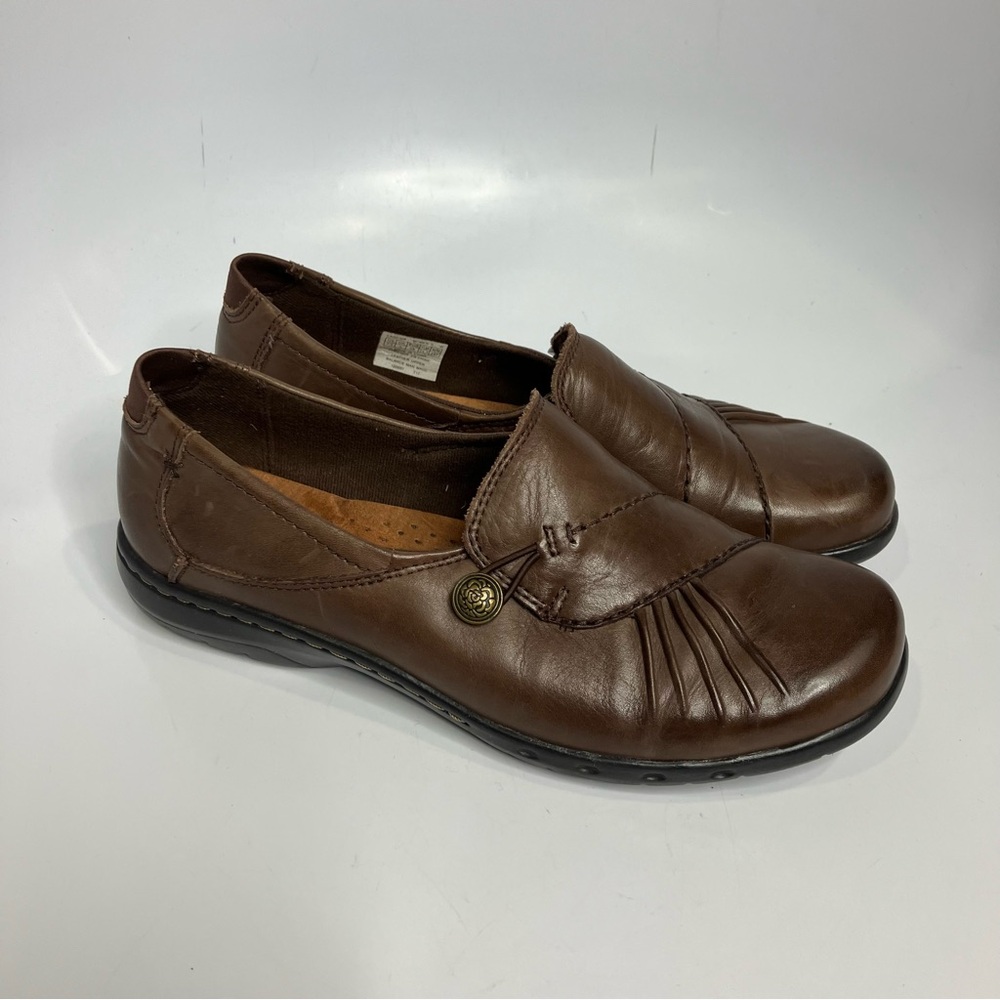 Rockport Cobb Hill Paulette flats loafers slip on shoe brown leather women’s 7.5
